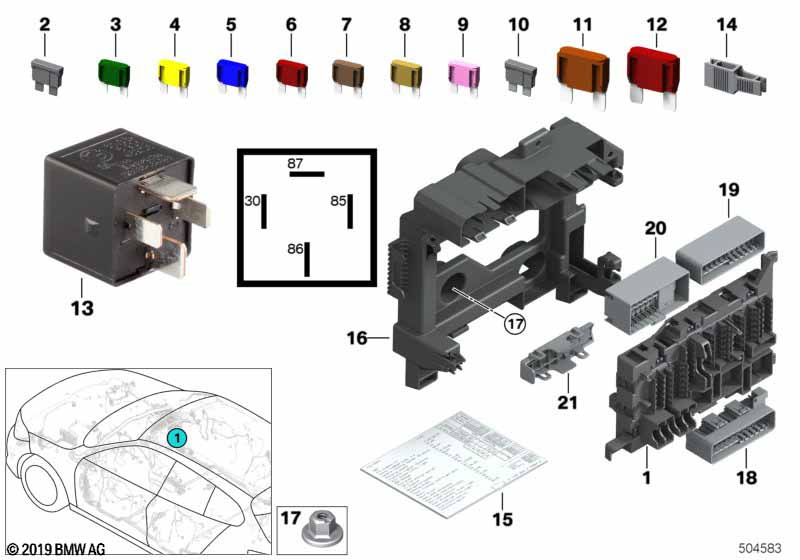 Genuine BMW 61149360501 F39 I15 I12 Power Distribution Box BASIS (Inc. X1 & Cooper S) | ML Performance EU Car Parts