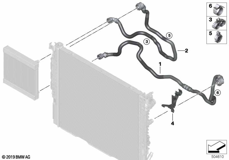 Genuine BMW 17128602634 G15 G31 G32 Hose, Radiator - remote radiator (Inc. 750iX, 750i & 640i) | ML Performance UK Car Parts