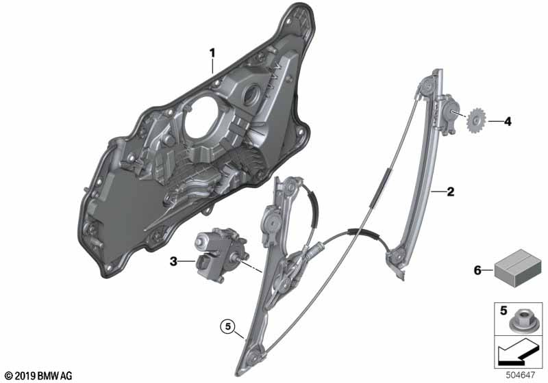 Genuine BMW 51338497031 F93 G16 Window Lifter Without Motor,Front Left (Inc. M850iX, 840i & 840iX) | ML Performance UK Car Parts