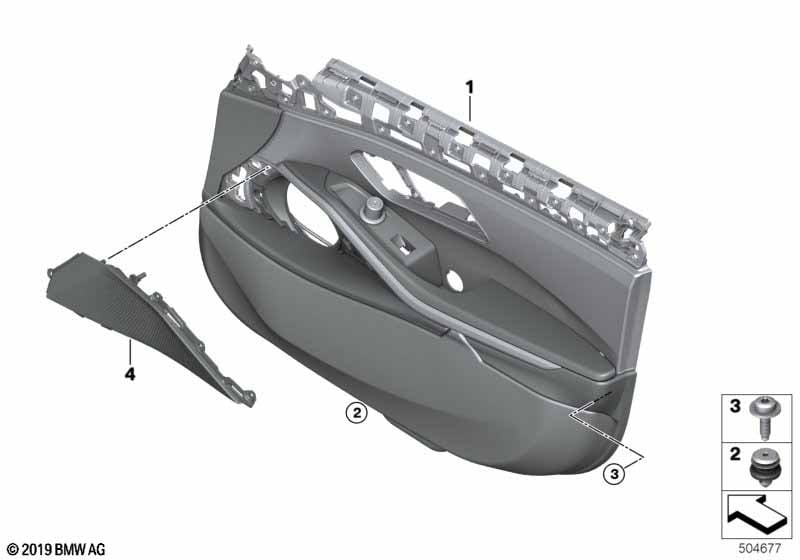 Firearms compartment and door trim panel