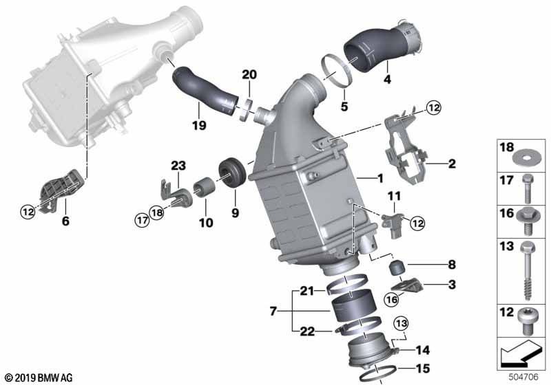Genuine BMW 17517997297 G12 Charge-Air Cooler ZYL. 5-8 (Inc. ALPINA B7) | ML Performance UK Car Parts