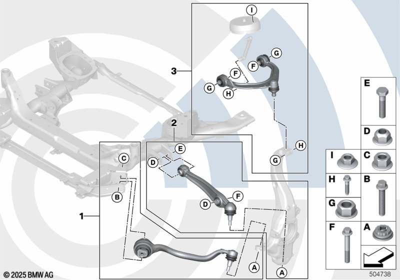 Genuine BMW 31122475229 F15 Wishbone Repair Kit Top Right VALUE LINE (Inc. X5) | ML Performance UK Car Parts