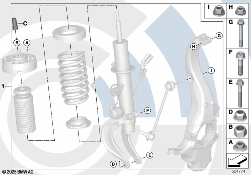 Genuine BMW 31352475200 F15 F16 Attachment Set Spring Strut, Front VALUE LINE (Inc. X6) | ML Performance UK Car Parts