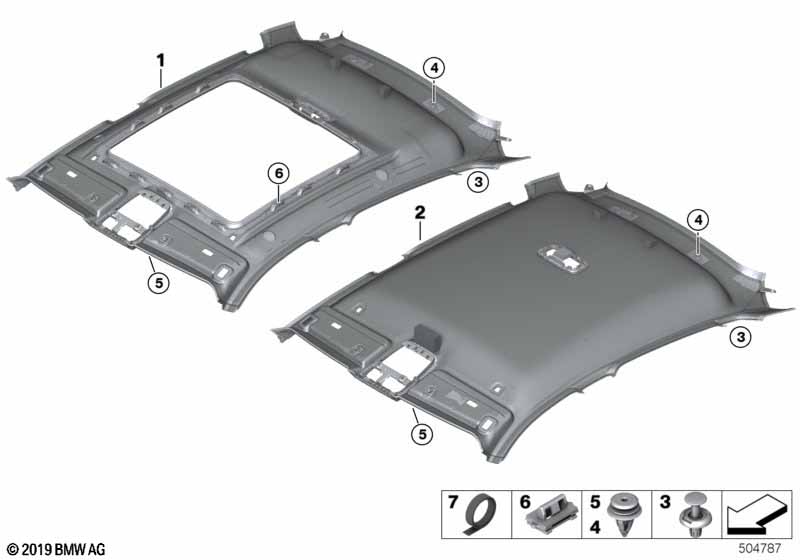 Genuine BMW 51448099874 G06 Headlining SCHWARZ (Inc. X6) | ML Performance UK Car Parts
