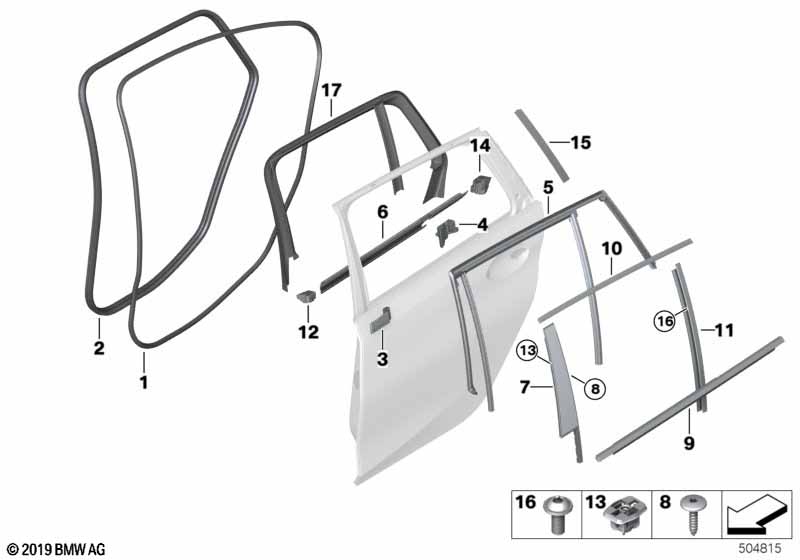 Genuine BMW 51427939715 G21 Cover, Window Frame, Rear Left (Inc. 330i, 320dX & M340iX) | ML Performance EU Car Parts