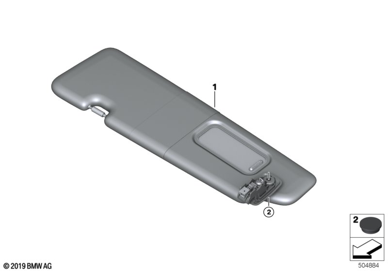 Individual sun visor, Alcantara