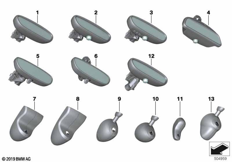 Genuine BMW 51169323542 Set Of Covers Mirror Baseplate (Inc. Cooper SD ALL4, Cooper D & Cooper ALL4) | Duco Car Parts UK Car Parts