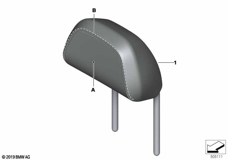 Individual headrest, leather, rear