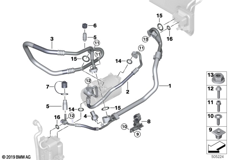 Genuine BMW 64539354555 G01 Pressure Hose Assy Compressor-Condenser (Inc. X3 30eX) | Duco Car Parts UK Car Parts