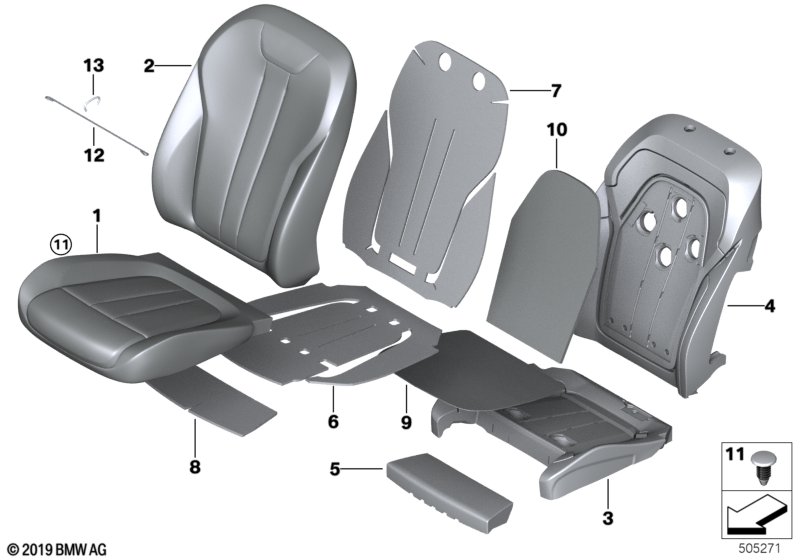 Genuine BMW 52108493259 G06 G05 G07 Cover, Comfort Seat, Perf. Leather CAN.BEIGE (Inc. X5 40i, X7 M50dX & X7 50iX) | ML Performance UK Car Parts