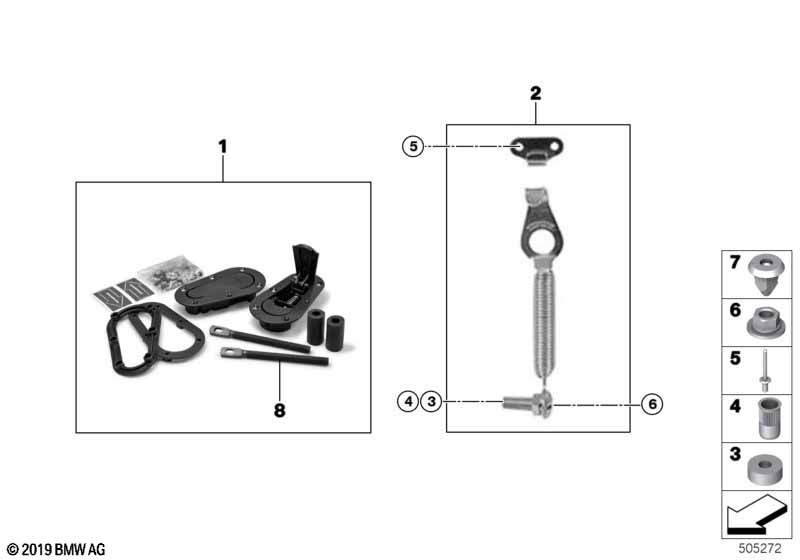 Genuine BMW 51718308846 Hood Catch Lockable SET (2 PCS.) (Inc. M6 GT3, M235i Racing & M4 GT4) | ML Performance UK Car Parts