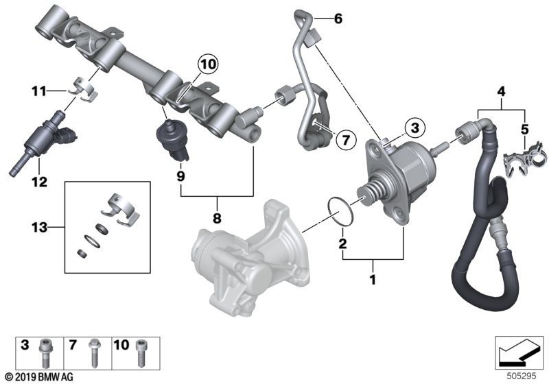 High-pressure pump/lines/injector