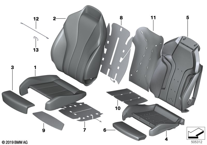 Genuine BMW 52108094818 G15 F92 Foam Pad, Backrest, Climate, Right (Inc. 840dX, M850iX & 840i) | ML Performance UK Car Parts