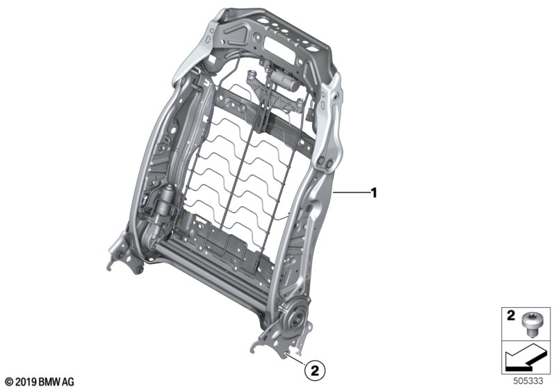 Seat, front, backrest frame