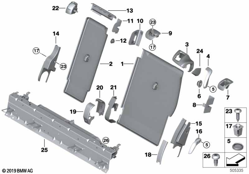 Genuine BMW 52207353079 F15 Cover For Joint, Center Front Left ELFENBEINWEISS (Inc. X5 40dX, X5 50iX 4.0 & X5 35dX) | ML Performance UK Car Parts