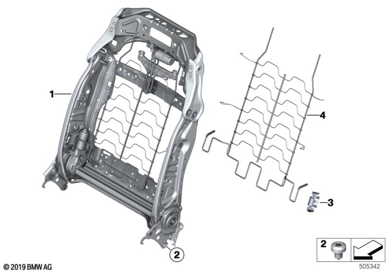 Seat, front, backrest frame