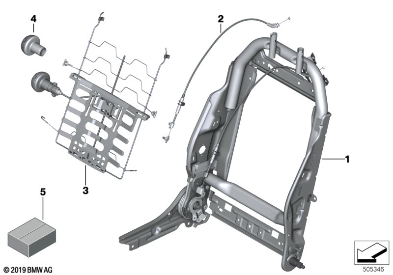 Seat, front, backrest frame