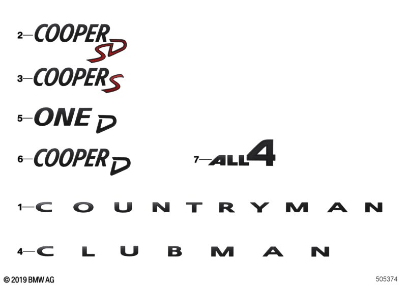 Lettering - Piano Black R5x, R60