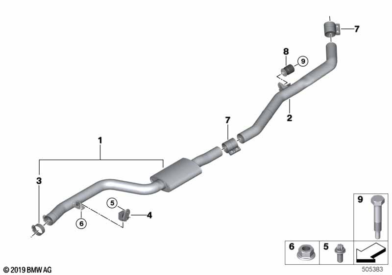 Genuine BMW 18307935428 G07 G05 G06 Front Muffler (Inc. X6 & X7 40iX) | ML Performance EU Car Parts