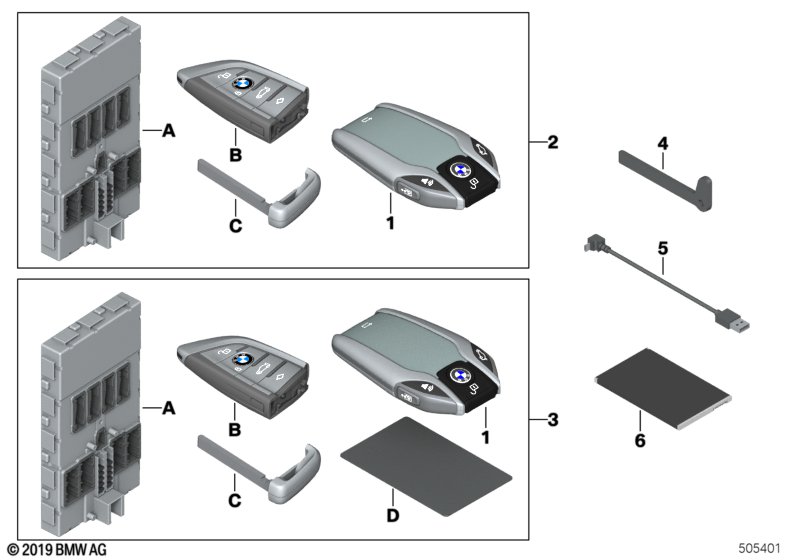 BMW display key / set radio R/C w/ BDC