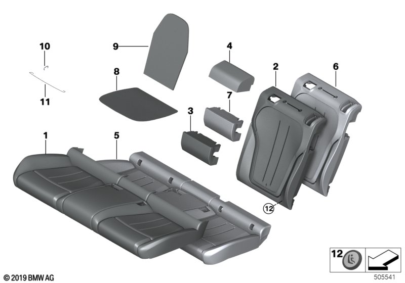 Genuine BMW 52207379020 F16 Cover Backrest Leather Right NARQ COGNAC (Inc. X6 28iX, X6 M50dX & X6 35iX) | ML Performance UK Car Parts