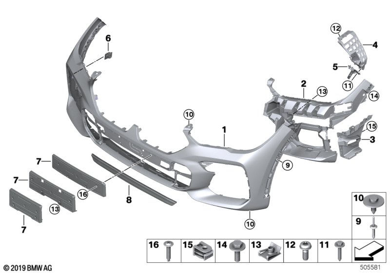 Genuine BMW 51118098864 G06 Trim Cover, Bumper, Primed, Front M (Inc. X6 30iX, X6 40iX & X6 M50dX) | ML Performance UK Car Parts