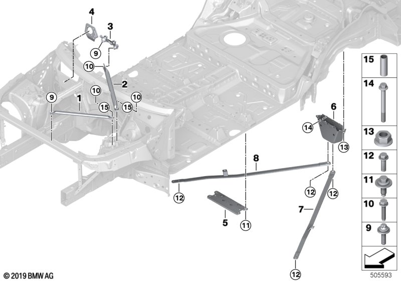 Genuine BMW 51717339964 G06 G05 G07 Connecting Member, Rear Tunnel (Inc. X6 30dX, X7 40iX & X7 M50iX) | ML Performance EU Car Parts