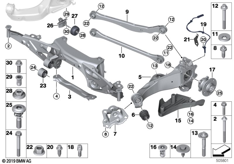 Genuine BMW Mini 33326858053 F56 F48 Asa Bolt With Flange M12X1,5X75-10.9 (Inc. Cooper) | ML Performance UK Car Parts