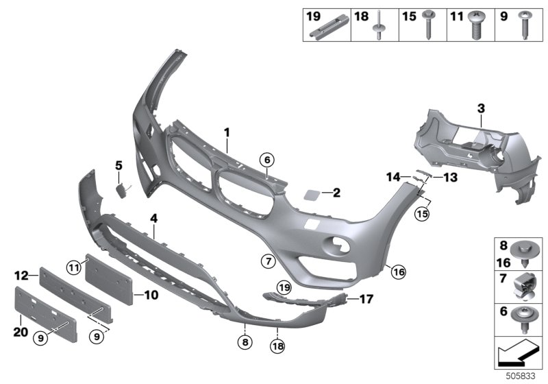 Genuine BMW 51117354768 F48 Mount, Side Wall Front, Upper Right (Inc. X1 20dX) | ML Performance UK Car Parts