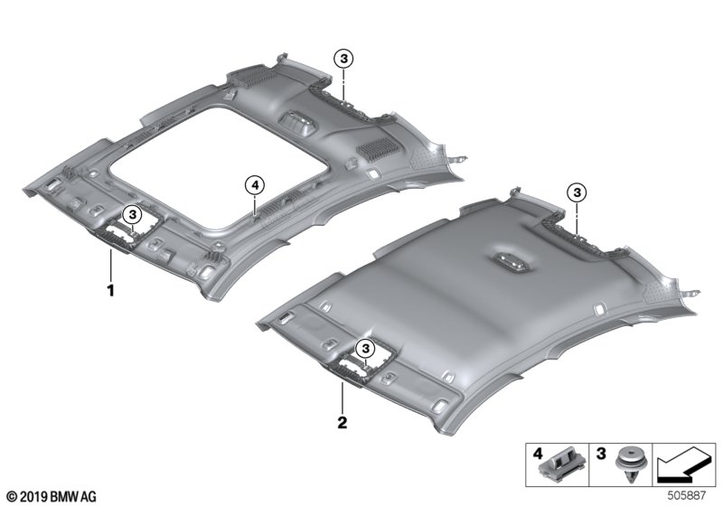 Genuine BMW 51447956435 F44 Headlining EVERESTGREY (Inc. 228iX) | ML Performance UK Car Parts