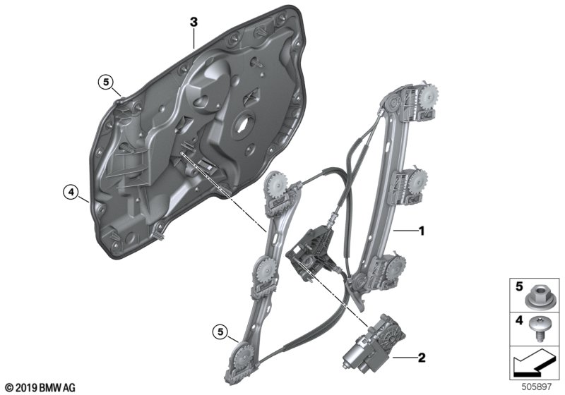 Door window lifting mechanism front