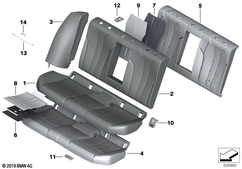 Genuine BMW 52207388127 G30 Seat Pad, Left (Inc. 520i, 540iX & M550iX) | ML Performance UK Car Parts