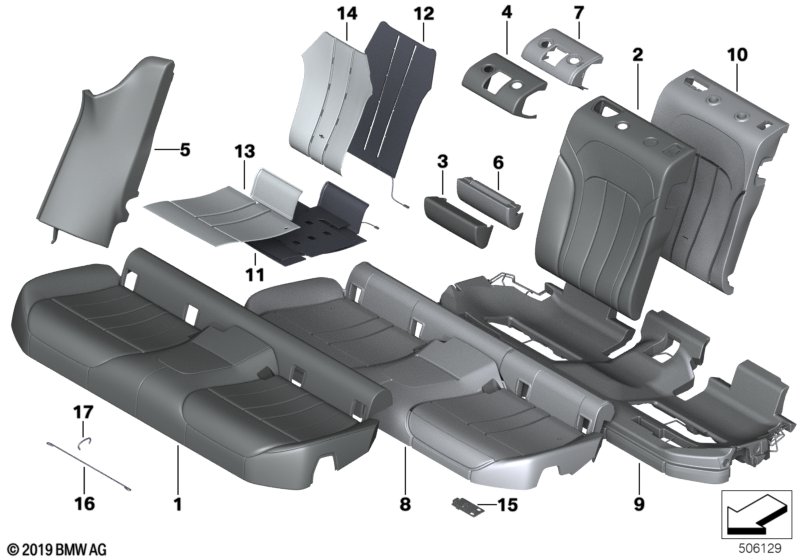 Genuine BMW 52207470757 G32 Side Finisher, Leather, Left COGNAC (Inc. 640iX, 620dX & 640i) | ML Performance UK Car Parts