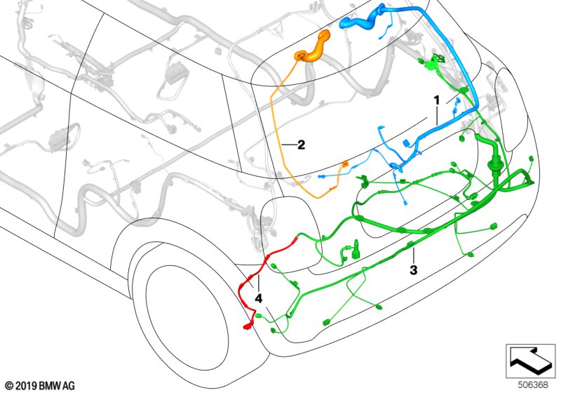 Rep.cable f.main wiring harness - rear