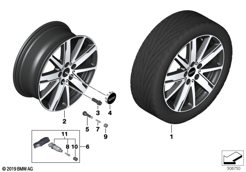 MINI, LA wheel, scissor spoke, 830 - 17