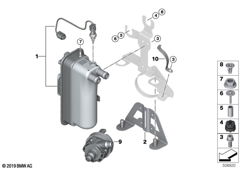 Electric auxiliary heater with pump