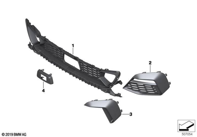 Genuine BMW 51118075488 F44 Grid Lateral Right MSP (Inc. 228iX, 218i & 220d) | ML Performance UK Car Parts