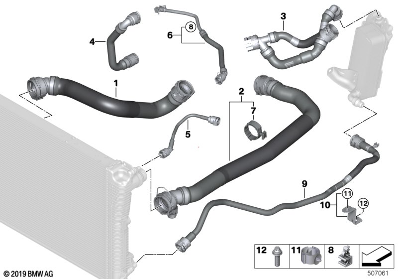 Genuine BMW 17128632286 G02 G01 G31 Bracket, Coolant Hose (Inc. X3 20dX & X4) | ML Performance UK Car Parts