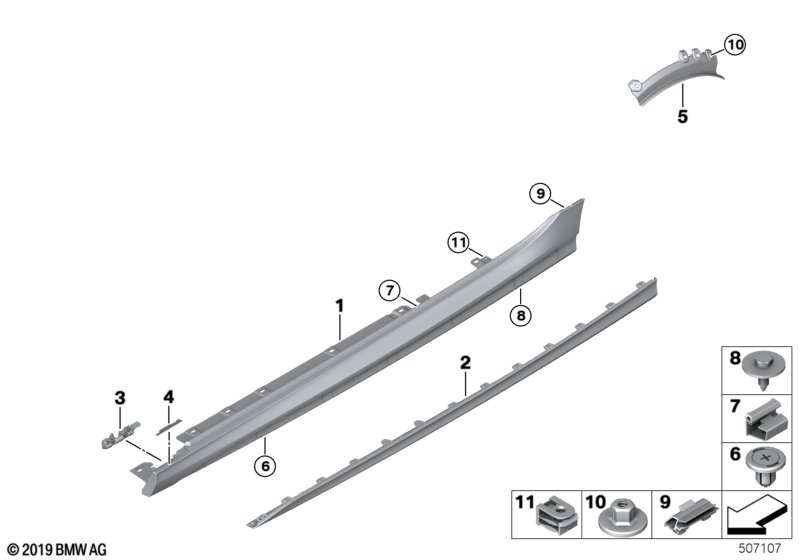 M cover for rocker panel / wheel arch