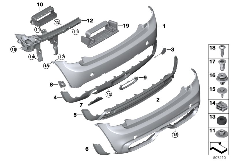 Genuine BMW Mini 51127318755 F55 Guide For Bumper, Side, Left (Inc. Cooper, One & Cooper SD) | ML Performance UK Car Parts
