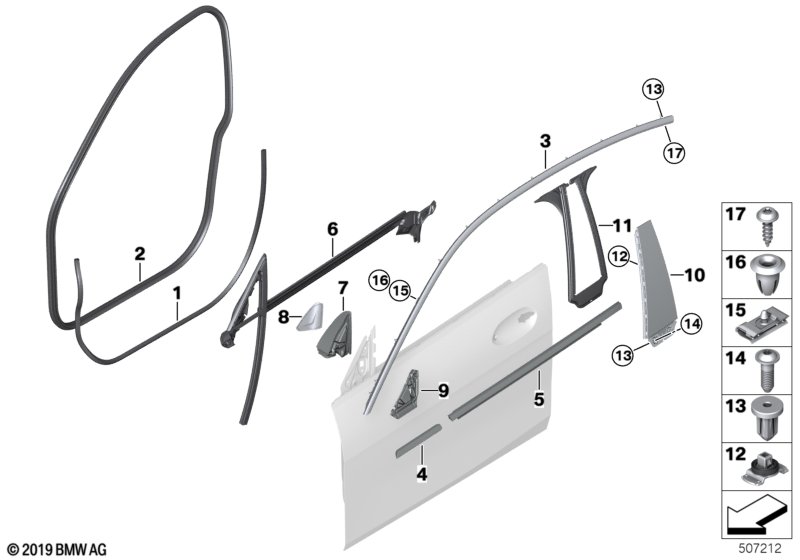 Genuine BMW 51337483822 F44 Seal, Outer Right Mirror Triangle (Inc. 228iX, M235iX & 220d) | ML Performance UK Car Parts