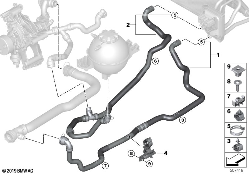 Genuine BMW 64216993464 G01 G02 Coolant Hose, Return (Inc. X3 &  X4 M40iX) | ML Performance EU Car Parts