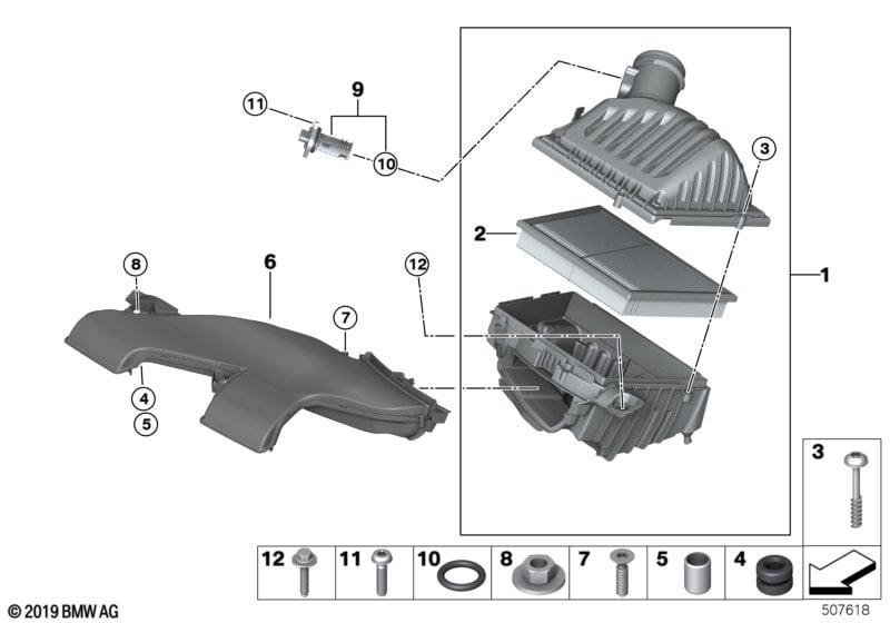 Intake noise attenuator / air duct