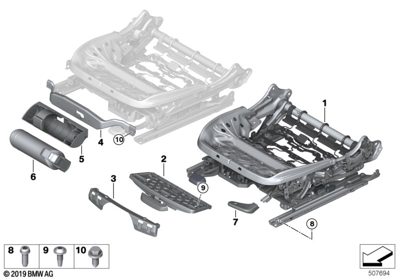Genuine BMW 52107414615 G21 G20 G01 Backrest Frame, Left (Inc. X4 20dX, 330dX & 320dX) | ML Performance EU Car Parts