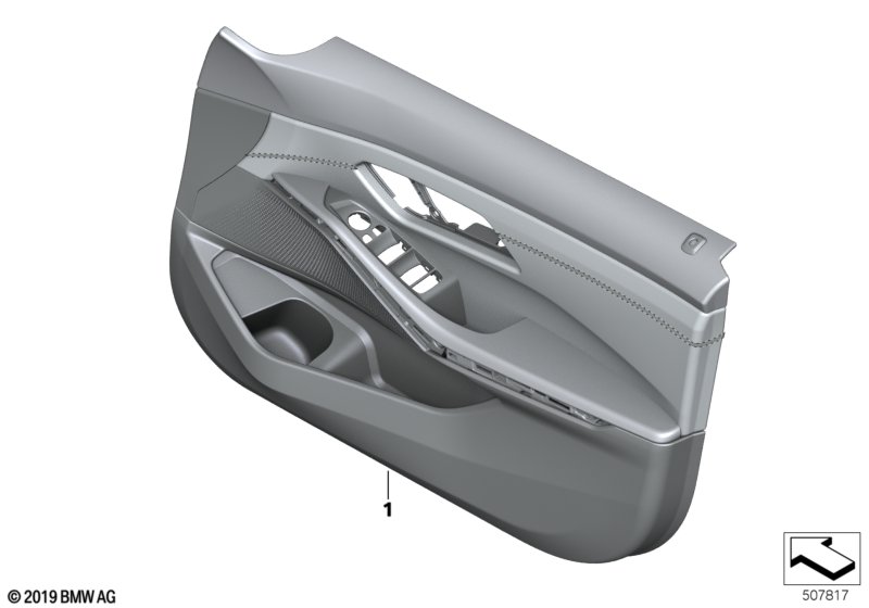 Indiv.door trim panel, front leather