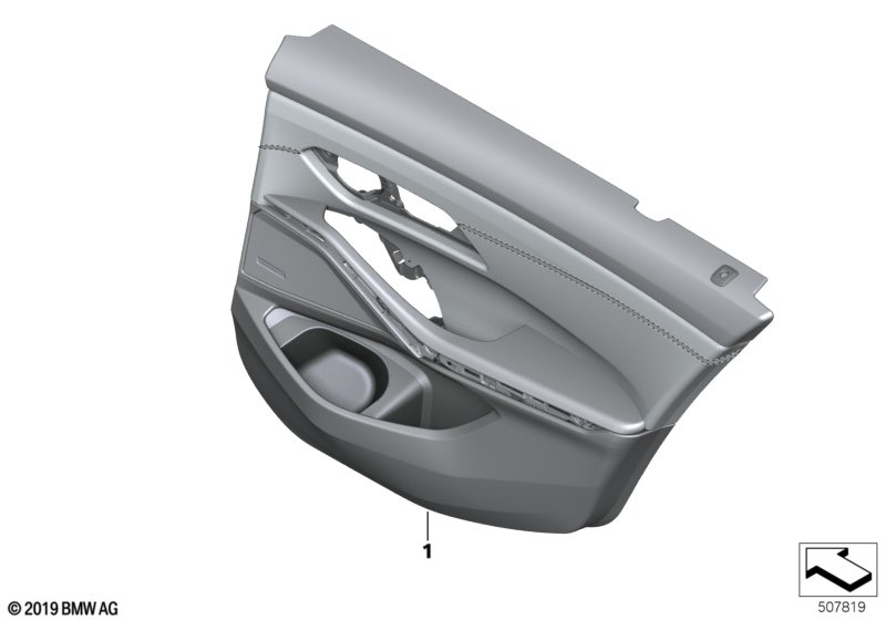 Indiv. door trim panel, leather rear