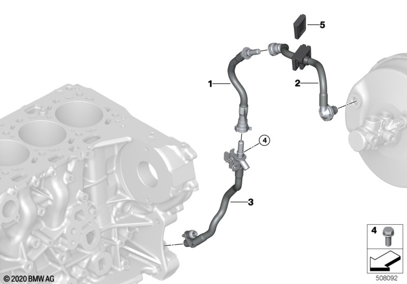 Vacuum line for brake booster
