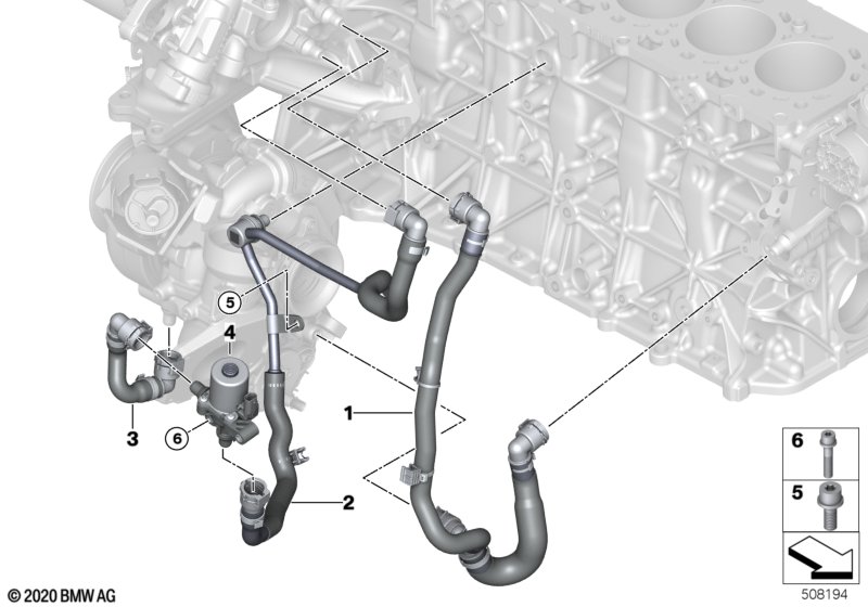 Engine cooling system exhaust turbo.