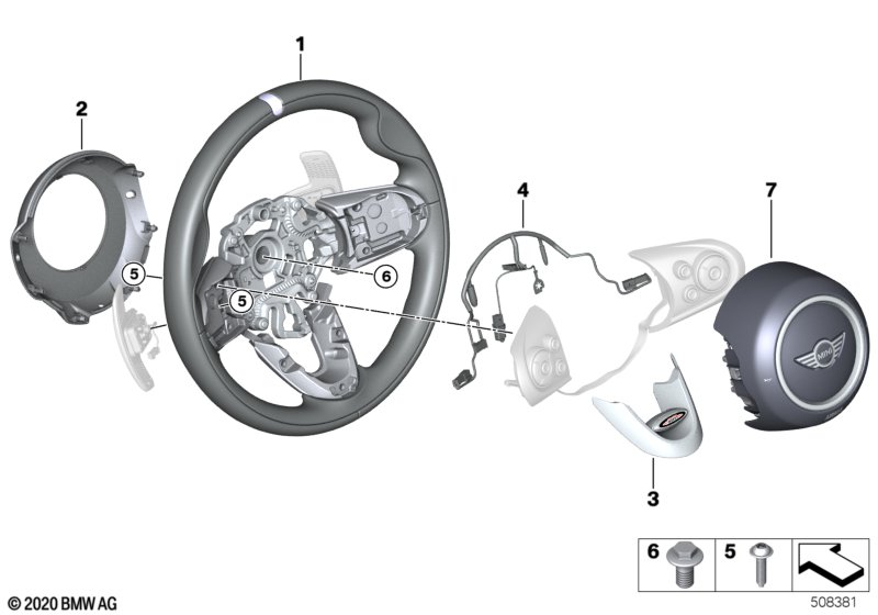 JCW Steering wheel rim, leather