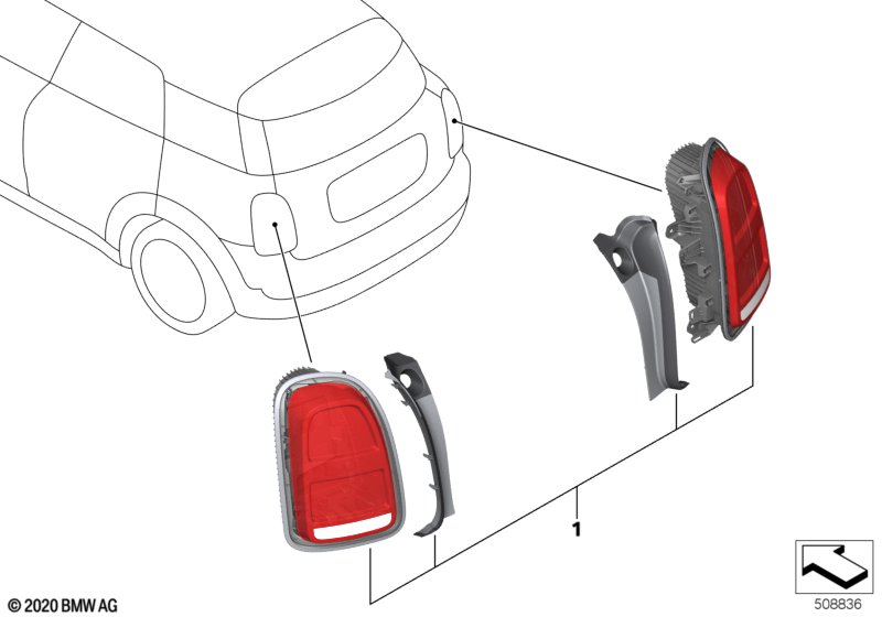 Retrofit kit, rr light, facelift